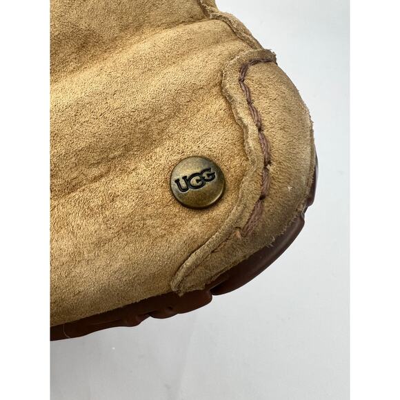 UGG Slippers Women’s 7 Chestnut Shearling Suede Leather Moccasin Indoor Outdoor - Picture 8 of 14